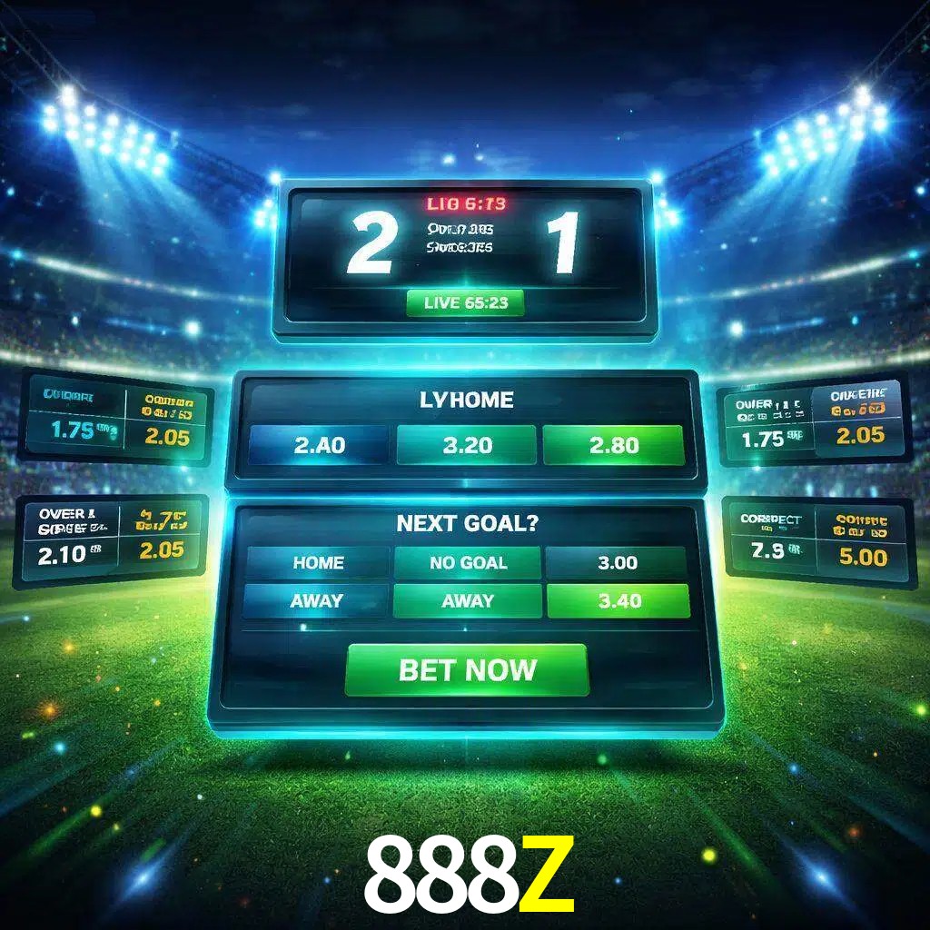 Vista de apuestas en vivo 888Z durante un partido en curso