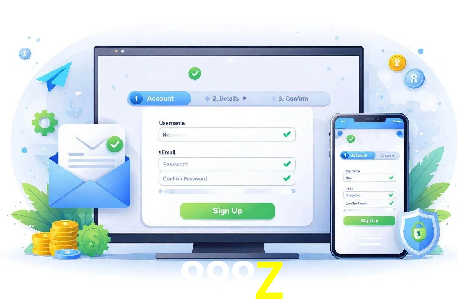 Registro de nuevo usuario y configuración de cuenta 888Z