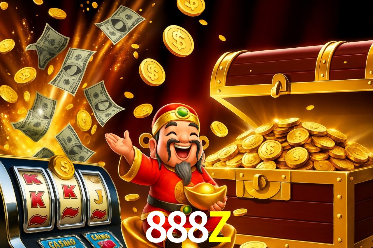 Escena dinámica inspirada en casino con iluminación 888Z, cartas, fichas e íconos de juegos digitales en un espacio moderno de juegos.
